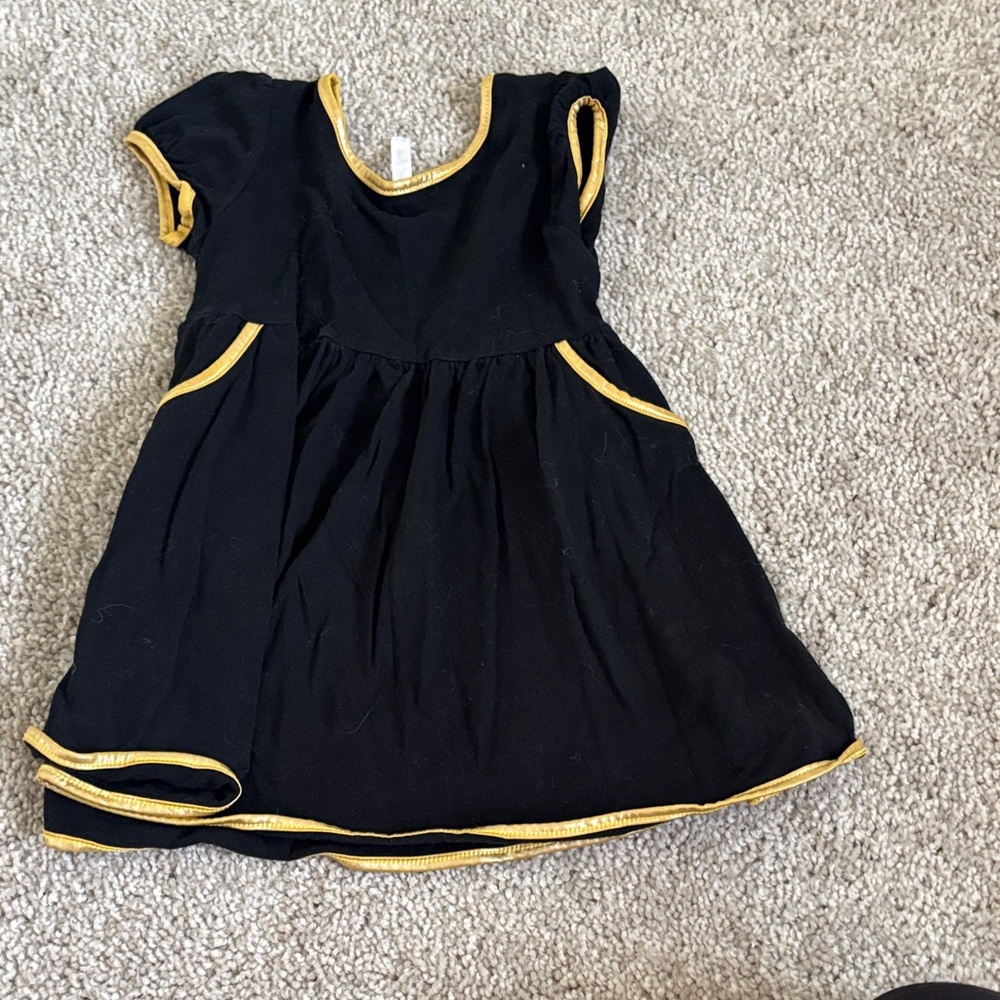 Stylish Black and Gold Kids Dress